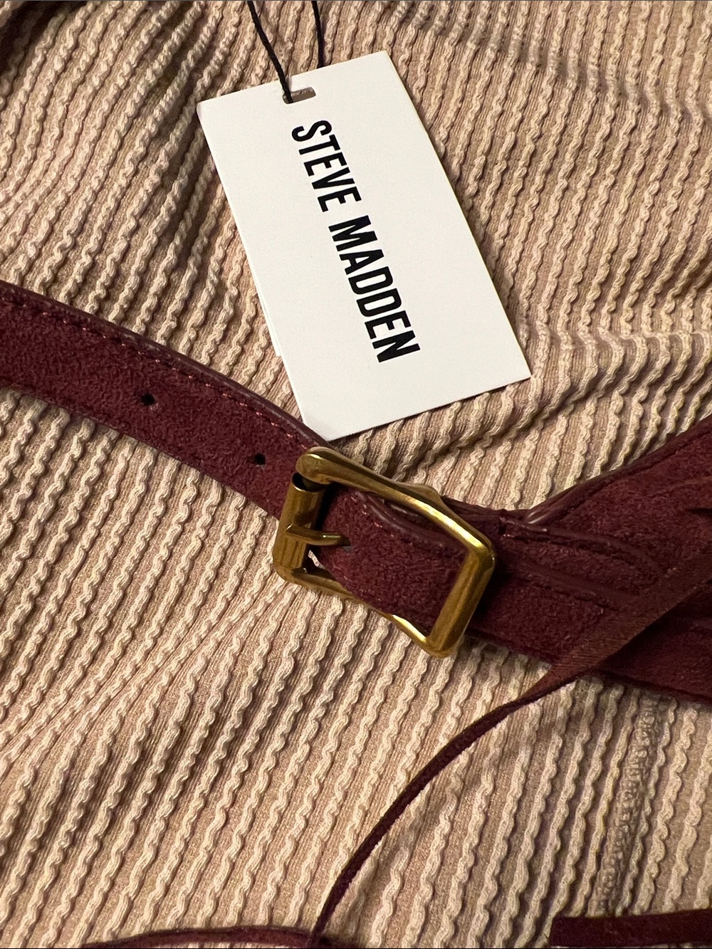 Steve Madden Burgundy Fringe Shoulder Bag - Picture 7 of 8
